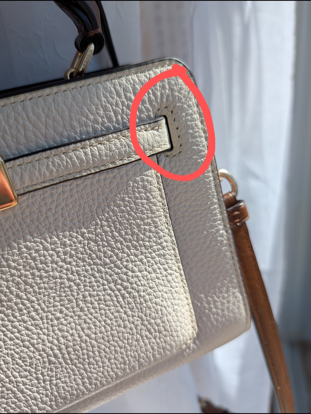 Coach Mini Lane Cream Brown Gold Top-Handle Crossbody Bag Leather - Picture 9 of 9